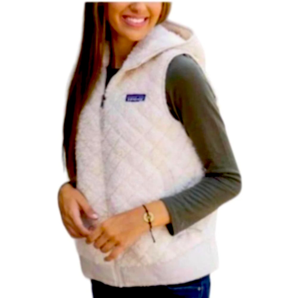 Patagonia Cream Womens Los Gatos Hooded Calcium Large Vest